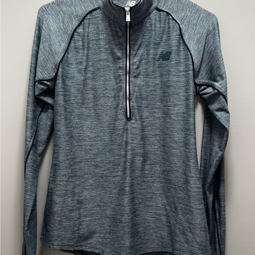New Balance Heathered Gray Quarter-Zip Top
